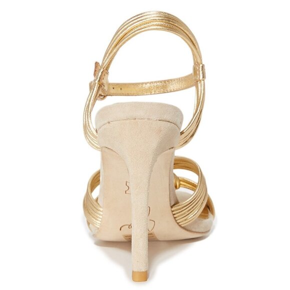 💕JOIE💕 Airlia Metallic Gold Heeled Strappy Sandals 39 NWOT - Picture 6 of 8